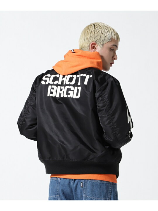 楽天市場】【SALE／40%OFF】Schott xBASS BRIGADE/バスブリゲード/MA-1