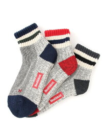 ADPOSION ADPOSION/(M)【Healthknit】3足セット ヘビーウェイトクウォーターソックス テットオム 靴下・レッグウェア 靴下 ホワイト