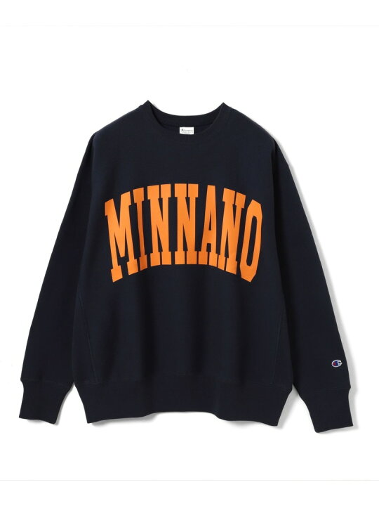 楽天市場】BEAMS 【別注】Champion * MIN-NANO / ロゴ クルーネック 