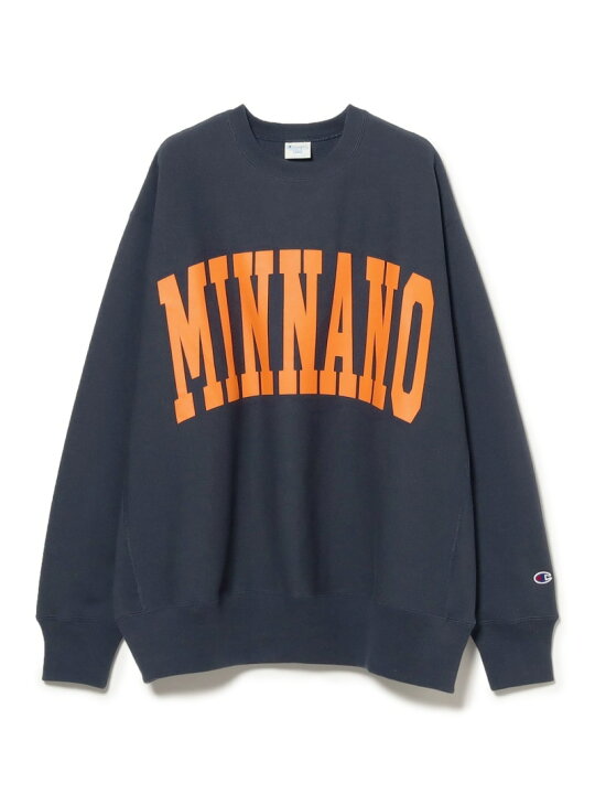 楽天市場】BEAMS 【別注】Champion * MIN-NANO / ロゴ クルーネック 