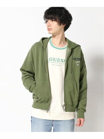 【SALE／30%OFF】GUESS GUESS パーカー (M)Washed Zip-Up Hoodie ゲス トップス パーカー・フーディー グリーン オレンジ ブラック【RBA_E】【送料無料】