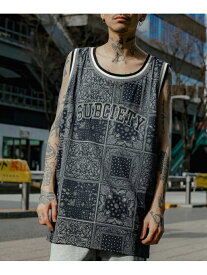 【SALE／40%OFF】Subciety PAISLEY GAME SHIRT サブサエティ トップス ノースリーブ・タンクトップ ブラック レッド パープル【RBA_E】【送料無料】