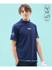 23区GOLF 【MEN】【吸水速乾/UVカット】ストレッチメッシュモックネックシャツ ニジュウサンクゴルフ トップス スウェット・トレーナー ブルー グリーン【送料無料】