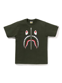 A BATHING APE SHARK TEE ア ベイシング エイプ トップス カットソー・Tシャツ グリーン イエロー ベージュ ホワイト ブラック ブルー グレー ネイビー【送料無料】