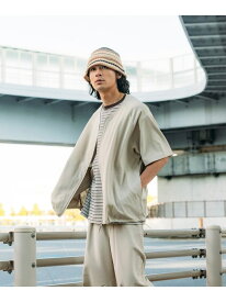 【SALE／60%OFF】FREAK'S STORE 速乾素材 リラックスフィット ノーカラー ベースボールシャツ ショートスリーブ リネン風 ホームケア/LINEN LIKE N 25SS フリークスストア トップス シャツ・ブラウス ホワイト ブルー グリーン ブラック グレー【RBA_E】