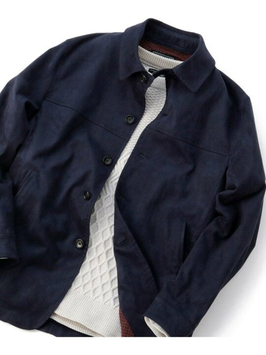 楽天市場 Men S Bigi コマスエードストレッチ カバーオールブルゾン メンズ ビギ コート ジャケット ブルゾン ネイビー ブラウン 送料無料 Rakuten Fashion Men