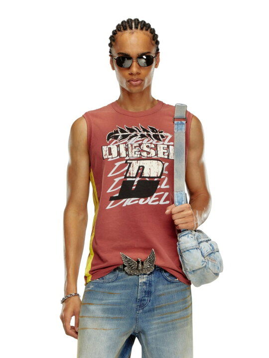 楽天市場】DIESEL メンズ タンクトップ プリント ディーゼル トップス 