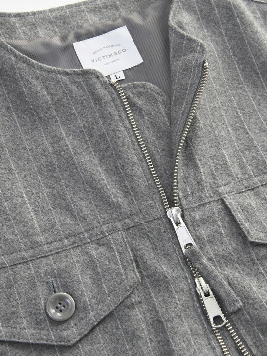 楽天市場】【SALE／95%OFF】VICTIM NO COLLAR JACKET ヴィクティム 