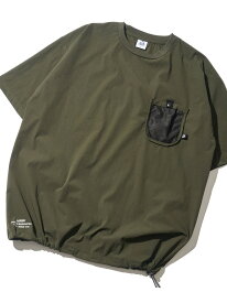 ADPOSION ADPOSION/(M)【GERRY】ドライタッチ ナイロンポケット付き ショートスリーブTシャツ テットオム トップス カットソー・Tシャツ カーキ ベージュ ブラック【送料無料】