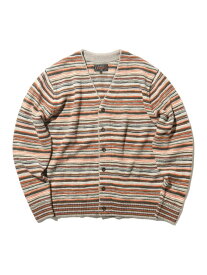 【SALE／40%OFF】BEAMS PLUS BEAMS PLUS / ボーダー柄 カーディガン ビームス メン トップス ニット レッド オレンジ【RBA_E】【送料無料】