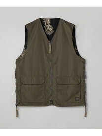 【SALE／35%OFF】coen TAION(タイオン)別注リバーシブルベスト コーエン ジャケット・アウター その他のジャケット・アウター グリーン ブラック【RBA_E】【送料無料】