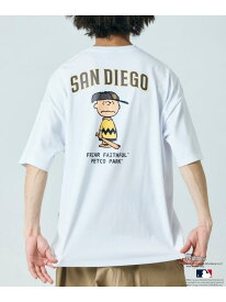 【SALE／40%OFF】FREAK'S STORE PEANUTS×MLB 別注 ビッグシルエット バックプリント Tシャツ / PADRES 【限定展開】 25SS フリークスストア トップス カットソー・Tシャツ ブラウン ホワイト ブラック【RBA_E】
