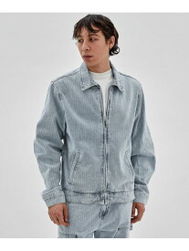 【SALE／50%OFF】GUESS (M)Herringbone Zip Denim Jacket ゲス ジャケット・アウター デニムジャケット ブルー【RBA_E】【送料無料】