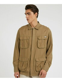 【SALE／60%OFF】GUESS (M)Fluid Safari Shacket ゲス ジャケット・アウター その他のジャケット・アウター カーキ【RBA_E】【送料無料】