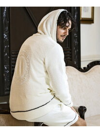 【SALE／20%OFF】1PIU1UGUALE3 RELAX 1PIU1UGUALE3 RELAX フラッフィーニットサークルフーディー シフォン トップス パーカー・フーディー ホワイト ブラック【RBA_E】【送料無料】