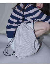 B ONE SOUL 【sqnz(エスキュンズ)】sqnz dairy 2way knapsack / ナップサック バック 2WAY ブランドロゴ チェック ストライプ ナバル バッグ その他のバッグ ピンク ネイビー【送料無料】