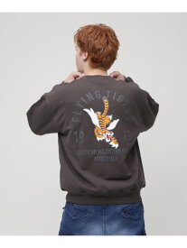 AVIREX 《WEB限定》FLYING TIGER CREW NECK SWEAT アヴィレックス トップス スウェット・トレーナー ベージュ グリーン グレー ホワイト【送料無料】