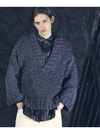MAISON SPECIAL Prime-Over Hand Knit Chain Mail Pullover メゾンスペシャル トップス ニット ブラック ブルー【送料無料】