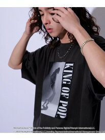 re_k by JUNRED MICHEAL JACKSON PHOTO TEE by GOOD ROCK SPEED ジュンレッド トップス カットソー・Tシャツ ブラック【送料無料】