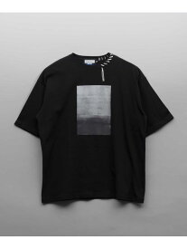 MAISON SPECIAL Abstract Hand-Printed Oversized Stitched Crew Neck T-shirt メゾンスペシャル トップス カットソー・Tシャツ ブラック ホワイト ブルー パープル【送料無料】