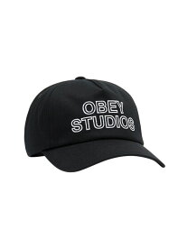 OBEY OBEY STUDIOS 5 PANEL STRAPBACK / オベイ オーバーライド 帽子 キャップ ブラック【送料無料】