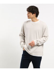 【SALE／25%OFF】GLOBAL WORK Smile Seed Store 速乾ワッフルレイヤード長袖/991885 グローバルワーク スマイルシードストア トップス カットソー・Tシャツ ホワイト グレー ベージュ カーキ【RBA_E】