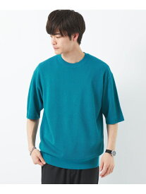 【SALE／40%OFF】UNITED ARROWS green label relaxing ハイツイスト コットン アクリル ツイル クルーネック Tシャツ ユナイテッドアローズ アウトレット トップス ニット ネイビー グレー ブルー【RBA_E】【送料無料】