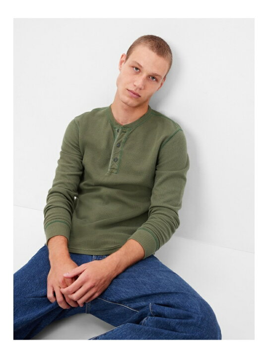 楽天市場】【SALE／80%OFF】GAP ワッフルニット ヘンリーネックTシャツ 