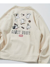 CHUMS CHUMS×FREAK'S STORE/チャムス 別注 ランダムブービーバード バックプリント クルーネックスウェット/オバケモチーフ 【限定展開】 25AW フリークスストア トップス スウェット・トレーナー グレー ブラック ホワイト【送料無料】