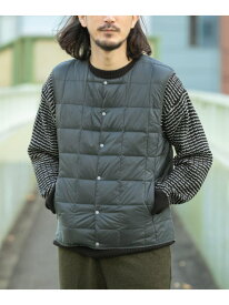 URBAN RESEARCH ITEMS TAION CrewNeck Button Down Vest アーバンリサーチアイテムズ ジャケット・アウター ダウンジャケット・ダウンベスト ブラック グレー ネイビー カーキグリーン【送料無料】