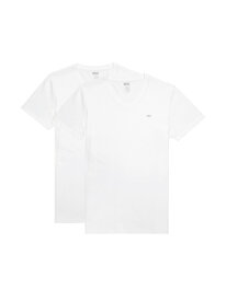 【SALE／20%OFF】DIESEL メンズ アンダーウェア Vネック Tシャツ 2パック ディーゼル トップス カットソー・Tシャツ ホワイト ブラック【RBA_E】【送料無料】