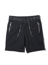 ADPOSION ADPOSION/(M)【1PIU1UGUALE3 RELAX】別注ラインストーンジップ ハーフパンツ テットオム パンツ その他のパンツ ブラック ホワイト【送料無料】