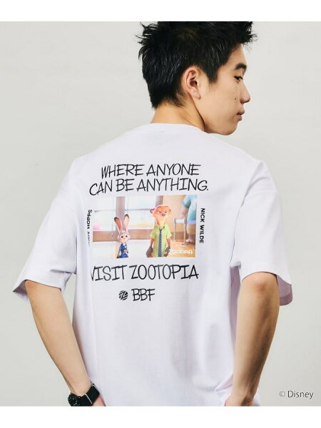【SALE／30%OFF】FREAK'S STORE 限定展開 【Zootopia/ズートピア】 別注 キャラクタープリント クルーネックTシャツ フリークスストア トップス カットソー・Tシャツ ブラック ネイビー ホワイト グレー【RBA_E】