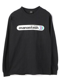 LHP MANASTASH/マナスタッシュ/RaveLogo L/S T-Shirts/ロゴプリントロングスリーブTシャツ エルエイチピー トップス カットソー・Tシャツ ブラック ホワイト グリーン【送料無料】