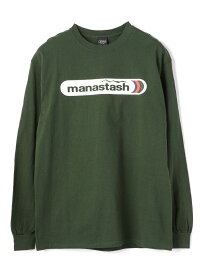 LHP MANASTASH/マナスタッシュ/RaveLogo L/S T-Shirts/ロゴプリントロングスリーブTシャツ エルエイチピー トップス カットソー・Tシャツ ブラック ホワイト グリーン【送料無料】