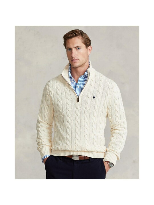 楽天市場】POLO RALPH LAUREN ケーブルニット コットン クォーター 