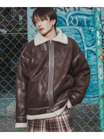 【SALE／30%OFF】SIDEWAY STANCE SIDEWAY STANCE サイドウェイスタンス フェイクムートン B-3 ジャケット インプローブス ジャケット・アウター ムートンコート ベージュ ブラウン ホワイト ブラック【RBA_E】【送料無料】