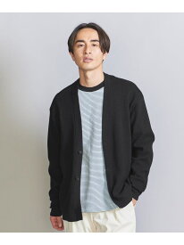 【SALE／50%OFF】BEAUTY&YOUTH UNITED ARROWS グリッド リブ 2ボタン カーディガン ユナイテッドアローズ アウトレット トップス カーディガン ネイビー ブラック【RBA_E】【送料無料】