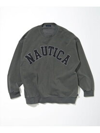 【SALE／20%OFF】NAUTICA Pigment Dyed Arch Logo Crewneck Sweatshirt フリークスストア トップス スウェット・トレーナー グレー ベージュ オレンジ ネイビー【RBA_E】【送料無料】