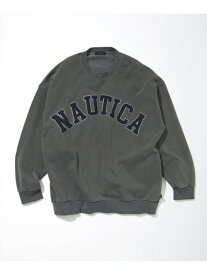 【SALE／30%OFF】NAUTICA Pigment Dyed Arch Logo Crewneck Sweatshirt フリークスストア トップス スウェット・トレーナー グレー ベージュ オレンジ ネイビー【RBA_E】【送料無料】