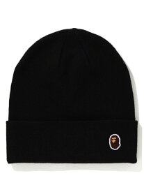 A BATHING APE APE HEAD ONE POINT KNIT CAP M ア ベイシング エイプ 帽子 ニット帽・ビーニー ブラック グレー ネイビー パープル レッド【送料無料】