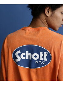 【SALE／30%OFF】Schott LS T-SHIRT OVAL LOGO/オーバルロゴ ロングスリーブ Tシャツ ショット トップス カットソー・Tシャツ ブルー オレンジ グリーン グレー【RBA_E】【送料無料】