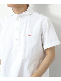 NOLLEY'S goodman 【DANTON/ダントン】SOX ROUND COLLAR PO SHIRT S/S 丸襟 半袖 プルオーバーシャツ ノーリーズ トップス シャツ・ブラウス ホワイト ブルー【送料無料】