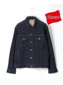 【SALE／31%OFF】Hanes Hanes ヘインズ デニムジャケット ストレッチ デニム Gジャン トラッカージャケット マルカワ ジャケット・アウター デニムジャケット ネイビー ブルー【RBA_E】【送料無料】