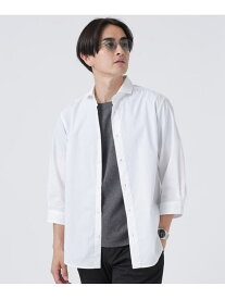 【SALE／50%OFF】NANO universe LB.03/「ICE FLOW LINEN」カッタウェイシャツ 7分袖 ナノユニバース トップス シャツ・ブラウス ブルー ホワイト ネイビー【RBA_E】【送料無料】