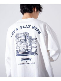 【SALE／10%OFF】GLOSTER 【WILDERNESS EXPERIENCE×JIMNY】別注 バックプリント長袖Tシャツ ロンT フレディ アンド グロスター トップス カットソー・Tシャツ ホワイト ネイビー ブラック【RBA_E】【送料無料】