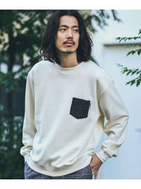 【SALE／40%OFF】Sonny Label ハリスツイードポケット付きスウェットプルオーバー サニーレーベル トップス スウェット・トレーナー ホワイト ネイビー ブラウン ブラック【RBA_E】【送料無料】