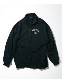 【SALE／40%OFF】NAUTICA Felt Patch Arch Logo Cadet Collar Sweatshirt フリークスストア トップス スウェット・トレーナー ホワイト グレー ブラウン グリーン ネイビー【RBA_E】【送料無料】