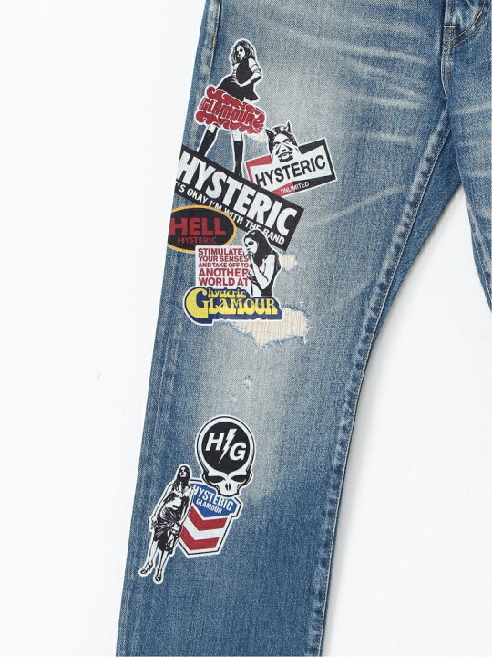 楽天市場】HYSTERIC GLAMOUR HG STICKERSリメイク スリムストレート 