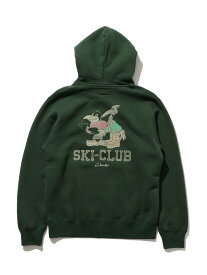 BEAMS PLUS END. * Clarks ORIGINALS * BEAMS PLUS / Pullover Sweat Ski Club Print ビームス メン トップス パーカー・フーディー グリーン【送料無料】